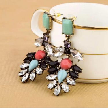 Multi Colour Stone Earrings Zayn Luxury Jewellery